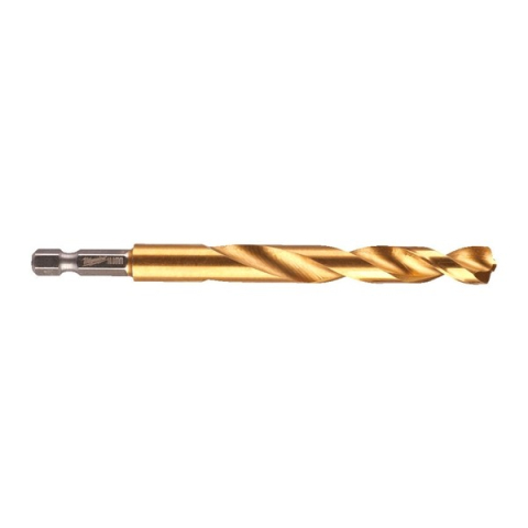 Scule electrice, unelte si accesorii - Burghiu Metal Milwaukee Shockwave HSS-G TiN 10 mm, Prindere Hexagonală 1/4", Vârf 135°, Cod 48894723