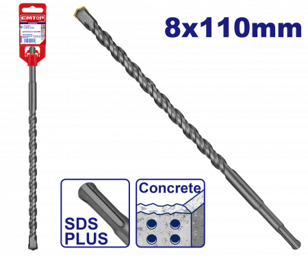 Burghie - Burghiu pentru beton, 8x110mm, SDS plus, EMTOP