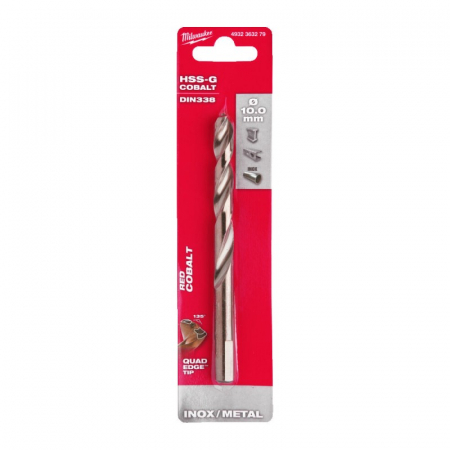 Burghie - Burghiu pentru metal HSS Cobalt, DIN338, Ø10.0mm (4932363279), MILWAUKEE