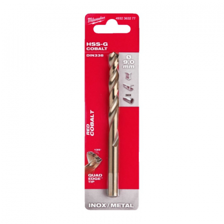 Burghie - Burghiu pentru metal HSS Cobalt, DIN338, Ø9.0mm (4932363277), MILWAUKEE