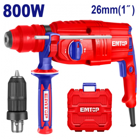 Masini de gaurit si insurubat - Ciocan rotopercutor de 800W, EMTOP