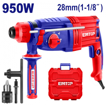 Masini de gaurit si insurubat - Ciocan rotopercutor de 950W, EMTOP