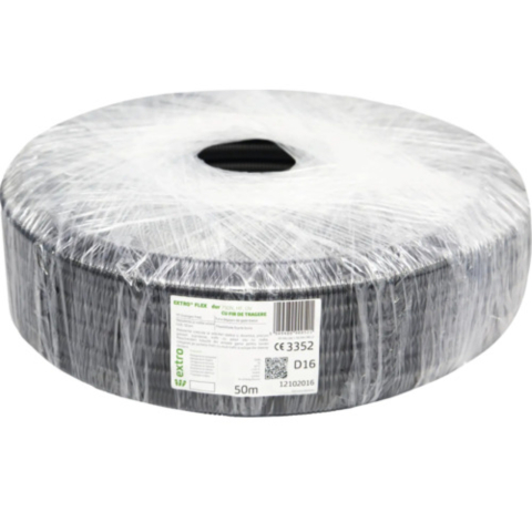 Copex / Tub gofrat negru light fara fir, diametru 16, <320N, HF, stabilizat UV, rola 50m - Extro [5]
