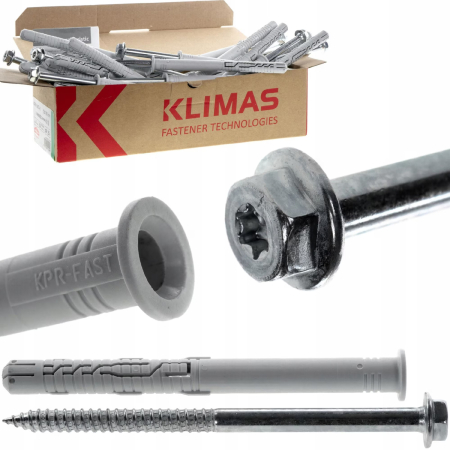 Diblu cu surub, cap hexagonal TX40, 12x120/8x125 mm, KPR-FAST-12120K, 25 buc/cutie - Wrek-met KLIMAS [6]