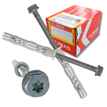 Diblu cu surub, cap hexagonal TX40, 12x120/8x125 mm, KPR-FAST-12120K, 25 buc/cutie - Wrek-met KLIMAS [4]