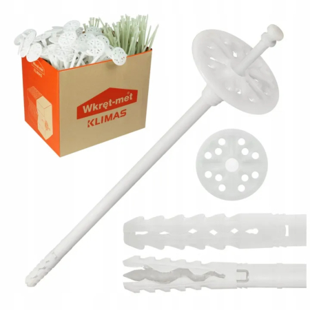 Diblu fixare polistiren pe caramida, BCA si beton,  LT 10x120mm - 200 bucati/cutie, LTX10120(200) Klimas Wkret-met [2]