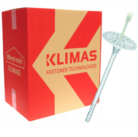 Diblu fixare polistiren pe caramida, BCA si beton,  LT 10x200mm - 200 bucati/cutie, LTX10200(200) Wrek-met KLIMAS [3]