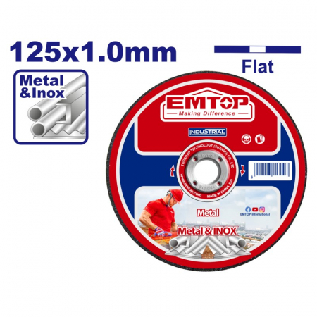 Discuri abrazive - Disc abraziv 125mm x 1.0mm, EMTOP