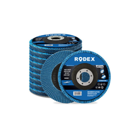 Discuri lamelare - Disc abraziv lamelar 125mm, granulatie 30, cu oxid de zirconiu - Rodex
