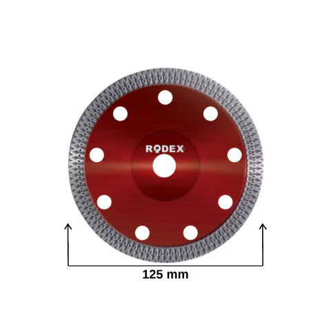 Accesorii pentru polizare, slefuire si frezare - Disc ceramic ultra subtire 125mm x 20/22.23mm, taiere umed/uscat - Rodex