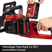 Drujba (fierastrau electric) cu lant pe acumulator Einhell PXC GE-LC 36/35 Li-Solo, 36 V, 33 cm lungime lama, 15 m/s viteza lant,fara incarcator si acumulator in pachet, 4501780, Einhell [4]