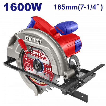 Ferastraie circulare - Fierastrau circular 185mm, 1600W, 5000rpm, EMTOP