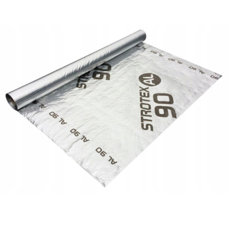 Folii acoperis - Folie bariera de vapori aluminizata Strotex AL 90, 75 mp/rola