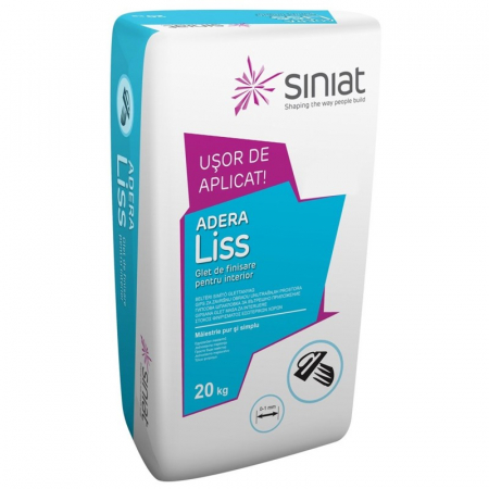 Materiale de constructii - Glet de finisaj pentru interior Siniat Adera Liss, 20 kg