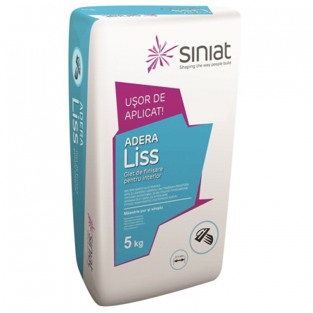 Materiale de constructii - Glet de finisaj pentru interior Siniat Adera Liss, 5 kg