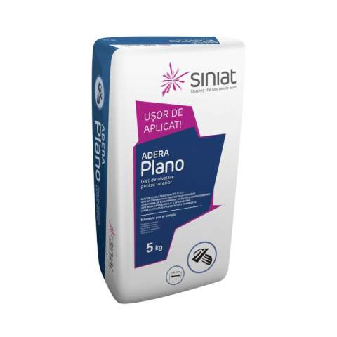 Gleturi - Glet de nivelare Adera Plano, pe baza de ipsos, aplicare manuala/mecanizata, 5 kg