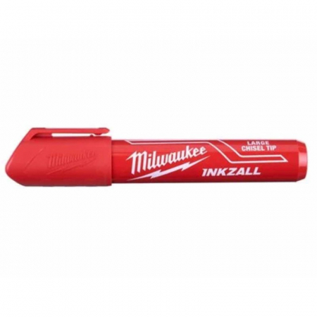 Markere - Inkzall Marker roșu cu vârf lat - mărimea L, o bucată (48223256), MILWAUKEE