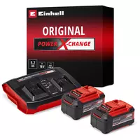 Acumulatori - Kit incarcator 2 x 5.2 Ah, PXC (4512108), Einhell