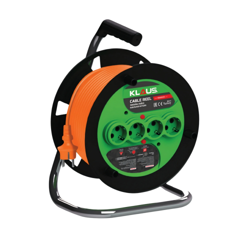 Prelungitoare si derulatoare - KLAUS CABLU TOLINA PLASTIC CU 4 PRIZE 3*2,5 MM 20 MT (150 Fire)