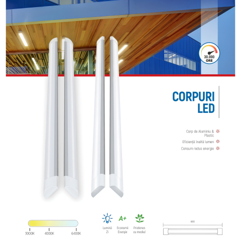 Corp de iluminat cu LED 18W 1100LM 6500K 185-265V - Klaus [4]