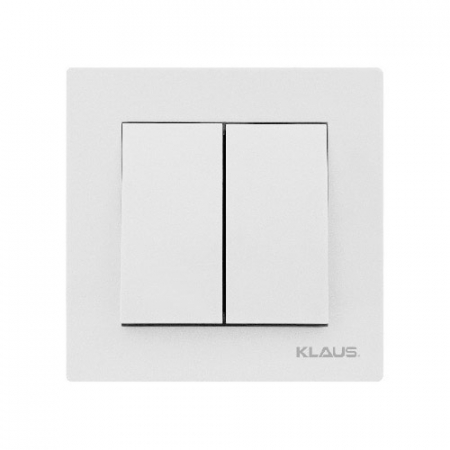 Prize, intrerupatoare si stechere - KLAUS INTRERUPATOR DUBLU ALB (10/120)