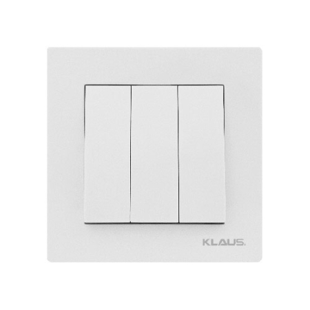 Becuri si tuburi LED - KLAUS INTRERUPATOR TRIPLU ALB (10/120)