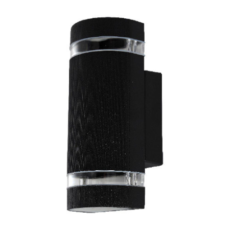 Electrice - KLAUS LAMPA DE PERETE SEMIROTUNDA NEGRU IP54 2XGU5.3 ALU.+PC 100*95*230MM(10)