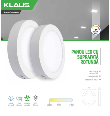 KLAUS PANOU LED ROTUND 18W 1450LM 6500K(30) [1]