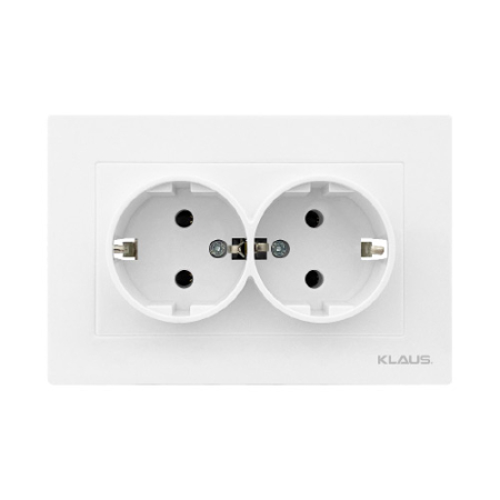 Electrice - KLAUS PRIZA DUBLA CU PROTECTIE PENTRU COPII ALBA (6/72)