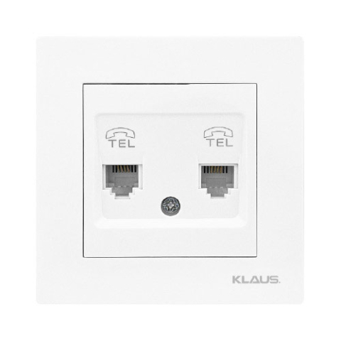 Electrice - KLAUS Priză Dublă Telefon Albă