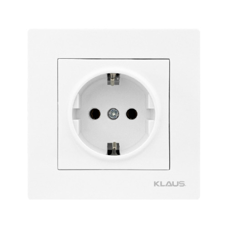 Electrice - KLAUS PRIZA SIMPLA ALBA CU PROTECTIE PENTRU COPII(10/120)