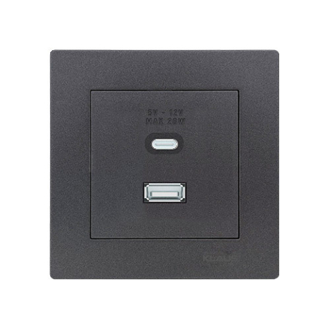 Electrice - KLAUS Priză USB Antracit