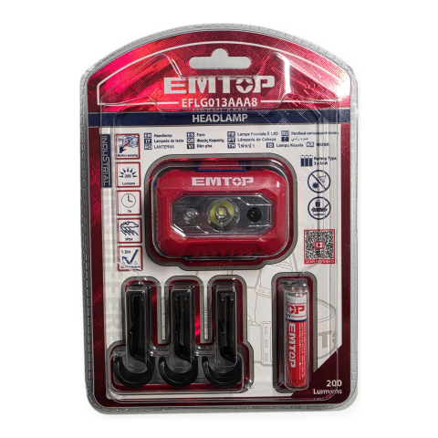 Lampa frontala LED cu baterii, senzor aprindere, rezistenta la ploaie, 200 lumeni - EMTOP [8]