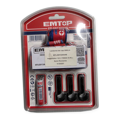 Lampa frontala LED cu baterii, senzor aprindere, rezistenta la ploaie, 200 lumeni - EMTOP [6]