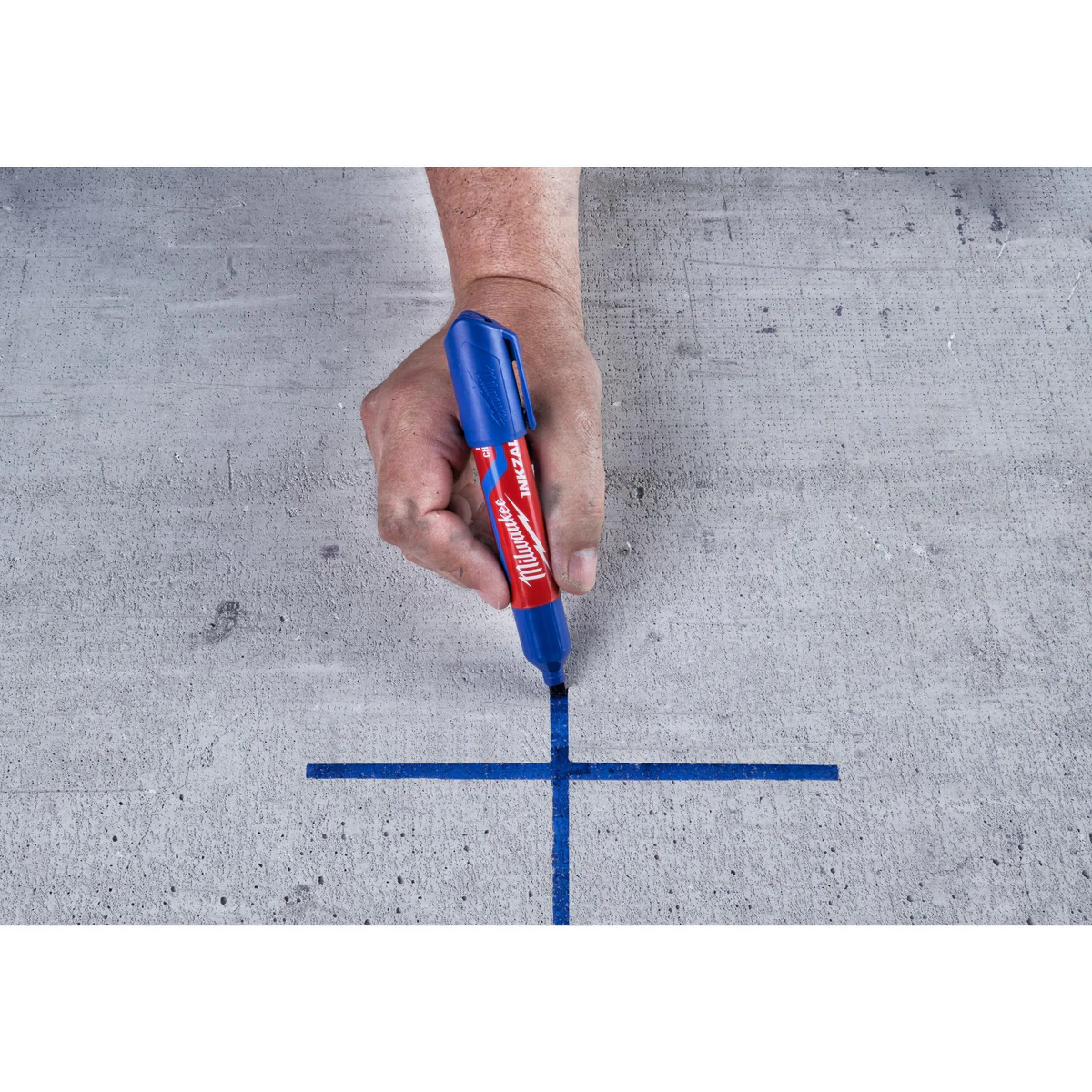 Marker Inkzall™ L, albastru, cu vârf lat, o bucată, (4932471557), MILWAUKEE [4]