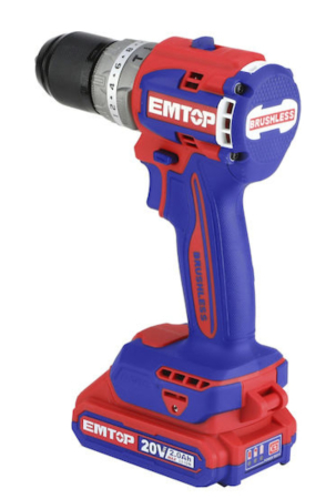 Masina de gaurit si însurubat cu 2 acumulatori 2.0AH, motor fara perii (brushless), EMTOP [3]