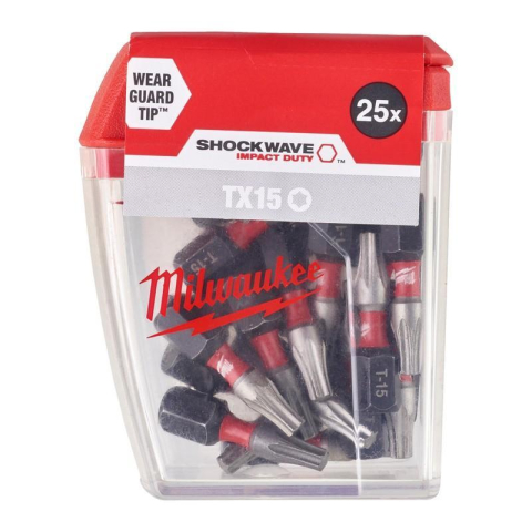 Biti - MILWAUKEE Bit SHOCKWAVE TX15 x 25 mm, 25 buc. (4932430873)
