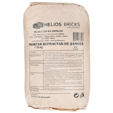 Mortare - Mortar refractar de samota Helios M29A, interior, 25 kg