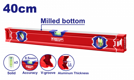 Nivele - Nivela cu 3 bule, 40cm, EMTOP