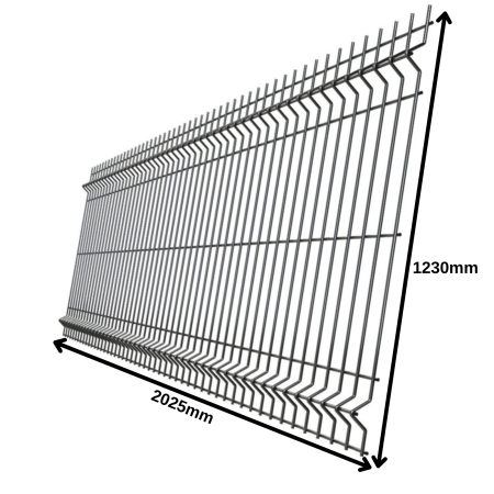 Panouri gard - Panou bordurat plastifiat antracit 1230x2025, O4.2