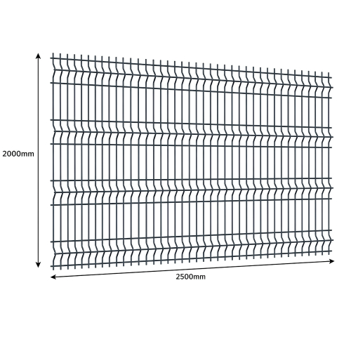 Panouri gard - Panou bordurat plastifiat antracit 2000x2500 mm, diametru 4.2
