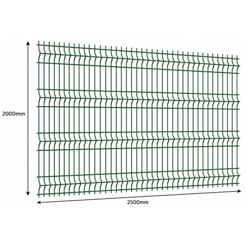 Panouri gard - Panou bordurat plastifiat verde 2000x2500 mm, diametru 4.2