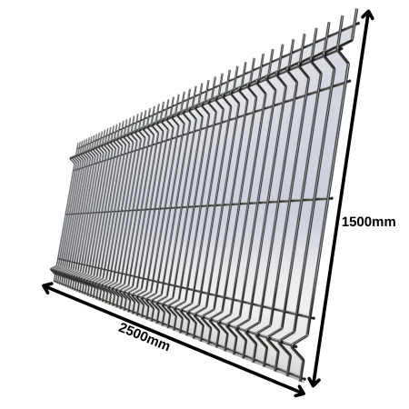 Panouri gard - Panou bordurat zincat 1500x2500