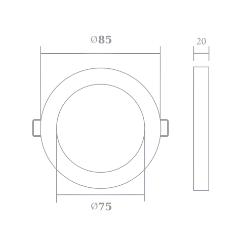 Panou LED rotund incastrat 3W, IP20, lumina rece 6500K, Ø85mm, KE35401K - Klaus [1]