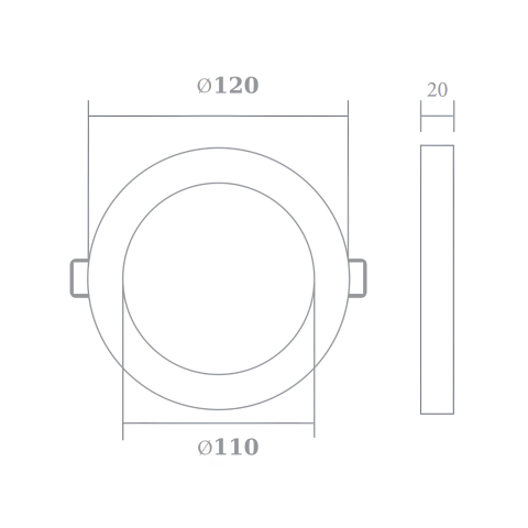 Panou LED rotund incastrat 6W, IP20, lumina rece 6500K, Ø120mm, KE35402K - Klaus [1]