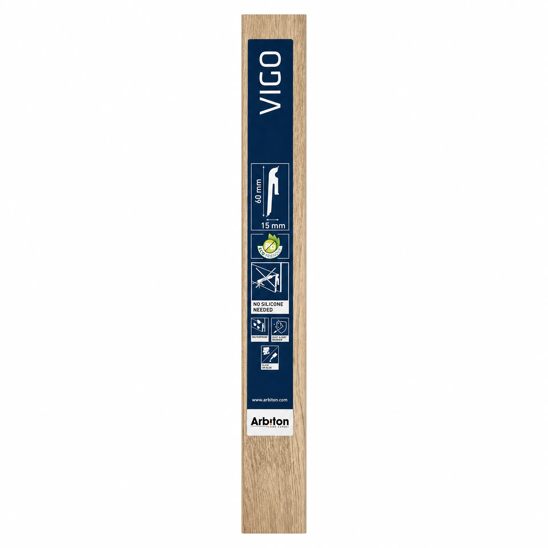 Plintă Duropolimer VIGO 60 Stejar Alba, Flexibilă, 100% Rezistentă la Apă, 2200 x 60 x 15 mm - DECORA [4]