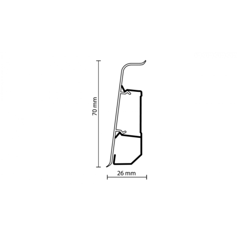 Plinta parchet, cu canal cablu, PVC, alb mat, INDO 70, 2500 mm - Arbition [3]