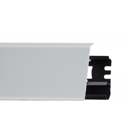 Plinta INDO 70 - Plinta parchet, cu canal cablu, PVC, alb mat, INDO 70, 2500 mm - Arbition