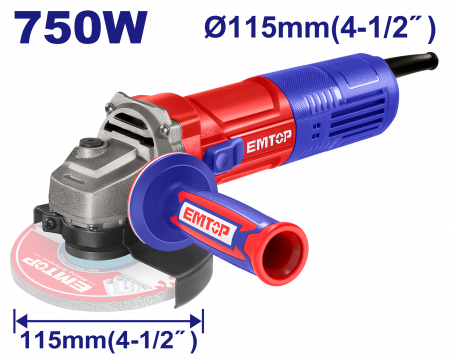 Polizoare unghiulare - Polizor unghiular, 750W, 220-240V, 11000RPM, 115mm, EMTOP