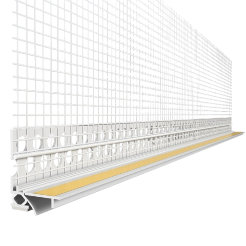 Accesorii termosistem - Profil pentru etansare ferestre din PVC 160g, cu plasa, alb, 2.5ml